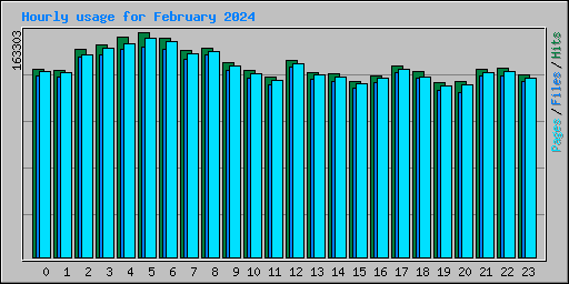 Hourly usage for February 2024